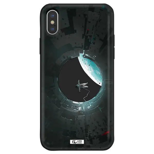 a astronaut in a space station Apple iPhone X Silicone black Case