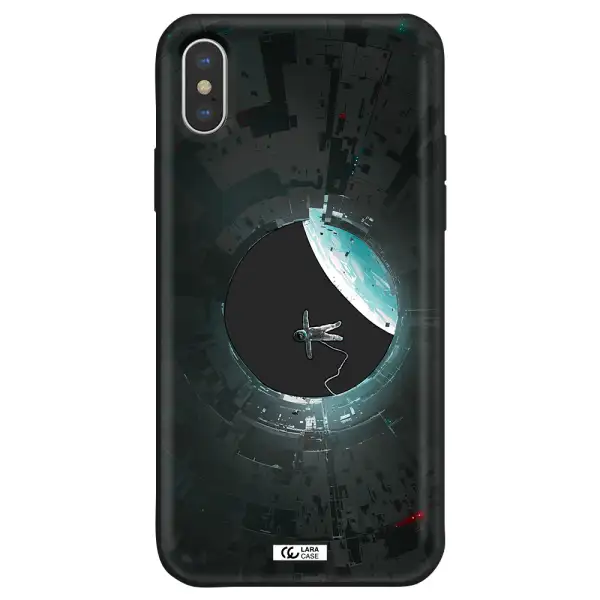 a astronaut in a space station Apple iPhone XS Silicone black Case