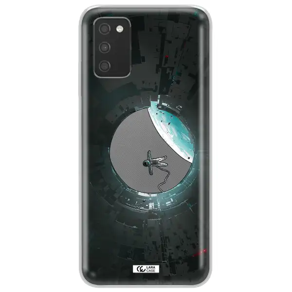 a astronaut in a space station Samsung A03S Clear TPU Case
