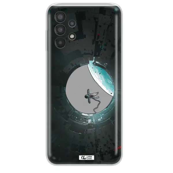 a astronaut in a space station Samsung A13 Clear TPU Case