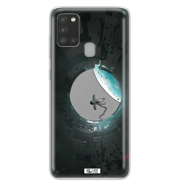 a astronaut in a space station Samsung A21S Clear TPU Case