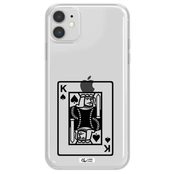 a black and white card with a man in a crown Apple iPhone 11 Clear TPU Case