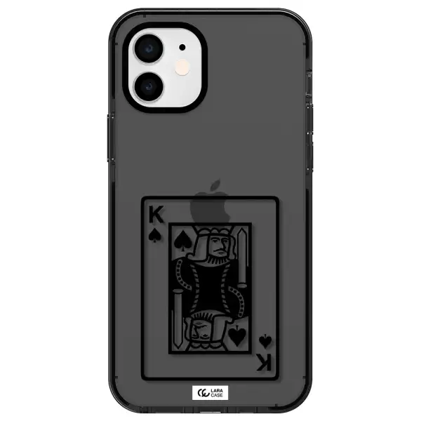 a black and white card with a man in a crown Apple iPhone 11 impact Smoke Black Case