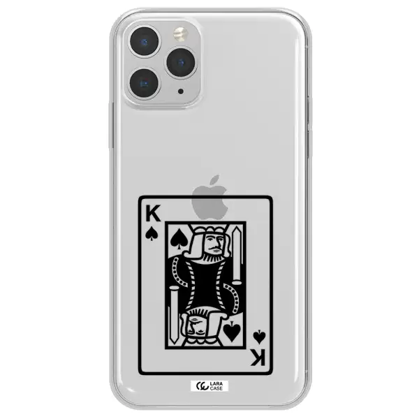 a black and white card with a man in a crown Apple iPhone 11 pro Clear TPU Case