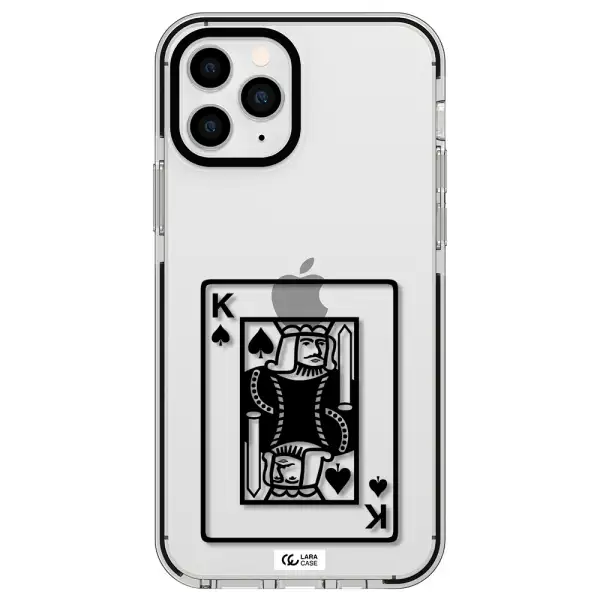 a black and white card with a man in a crown Apple iPhone 11 pro impact black border Case