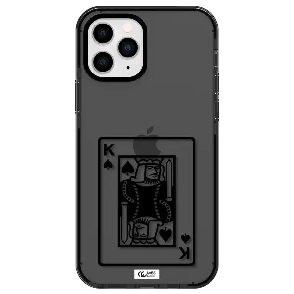 a black and white card with a man in a crown Apple iPhone 11 pro impact Smoke Black Case
