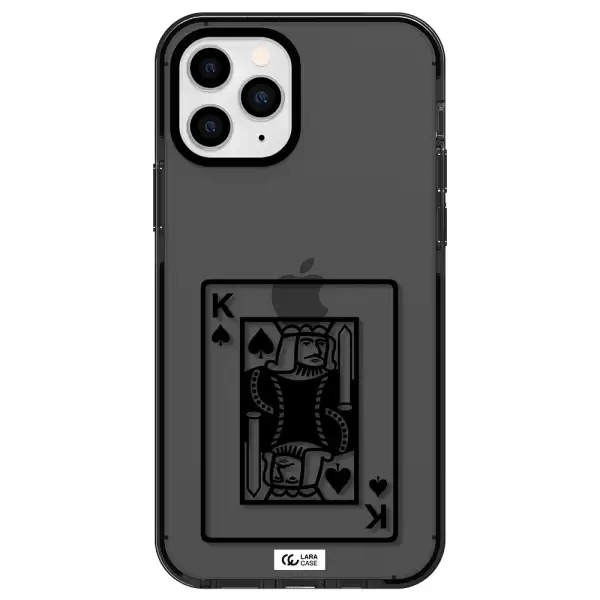 a black and white card with a man in a crown Apple iPhone 11 pro max impact Smoke Black Case