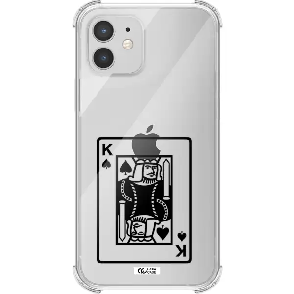 a black and white card with a man in a crown Apple iPhone 12 mini Clear PC Case