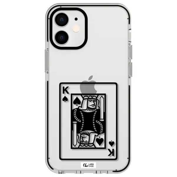 a black and white card with a man in a crown Apple iPhone 12 mini impact black border Case