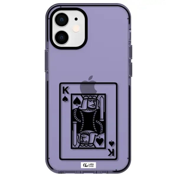 a black and white card with a man in a crown Apple iPhone 12 mini impact Lilac Case
