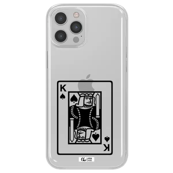 a black and white card with a man in a crown Apple iPhone 12 pro Clear TPU Case