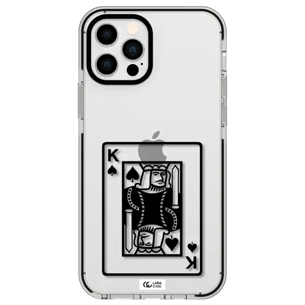 a black and white card with a man in a crown Apple iPhone 12 pro impact black border Case