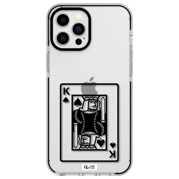 a black and white card with a man in a crown Apple iPhone 12 pro max impact black border Case