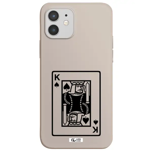 a black and white card with a man in a crown Apple iPhone 12 Silicone Stone Case