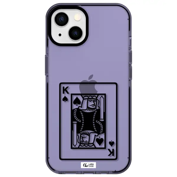 a black and white card with a man in a crown Apple iPhone 13 impact Lilac Case