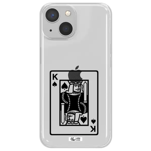 a black and white card with a man in a crown Apple iPhone 13 mini Clear TPU Case
