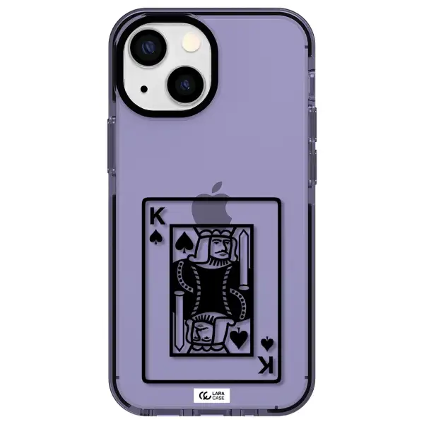 a black and white card with a man in a crown Apple iPhone 13 mini impact Lilac Case