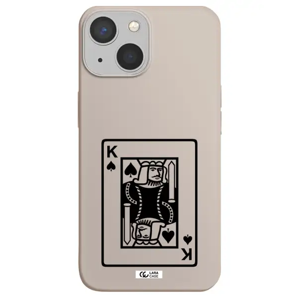 a black and white card with a man in a crown Apple iPhone 13 mini Silicone Stone Case