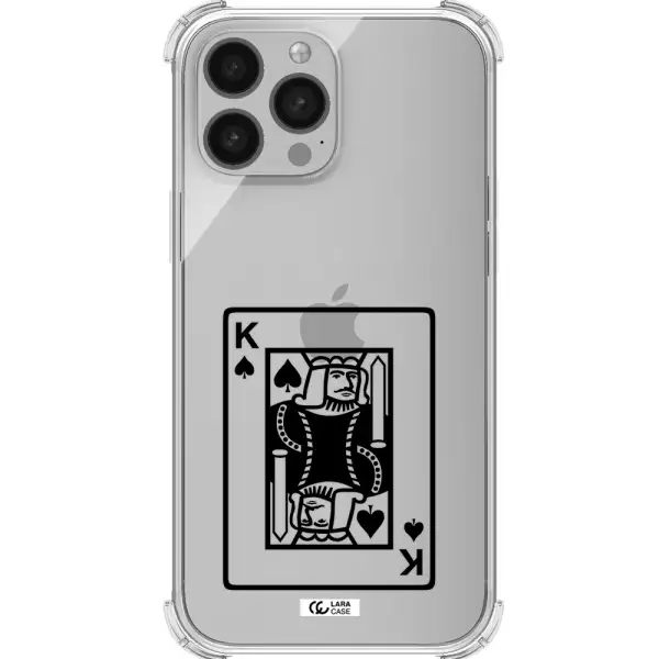 a black and white card with a man in a crown Apple iPhone 13 Pro Clear PC Case