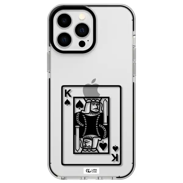 a black and white card with a man in a crown Apple iPhone 13 Pro Max impact black border Case