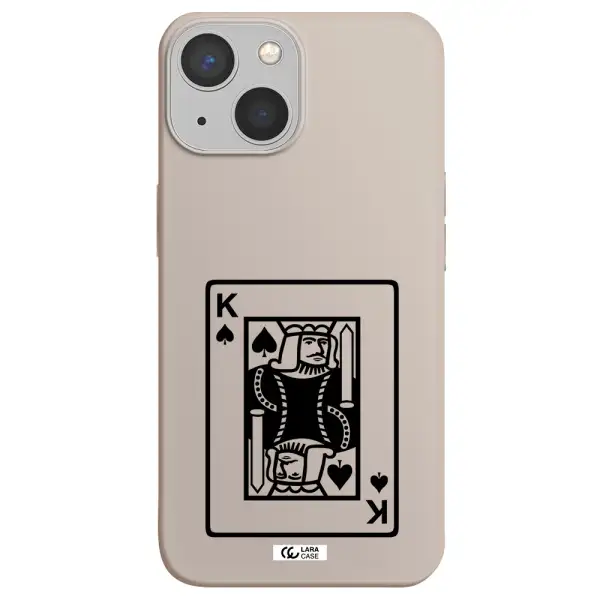 a black and white card with a man in a crown Apple iPhone 13 Silicone Stone Case