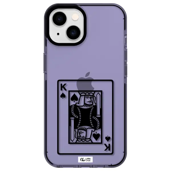 a black and white card with a man in a crown Apple iPhone 14 impact Lilac Case