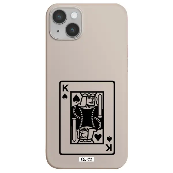 a black and white card with a man in a crown Apple iPhone 14 plus Silicone Stone Case