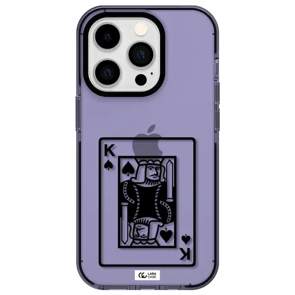 a black and white card with a man in a crown Apple iPhone 14 pro impact Lilac Case