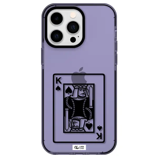 a black and white card with a man in a crown Apple iPhone 14 pro max impact Lilac Case