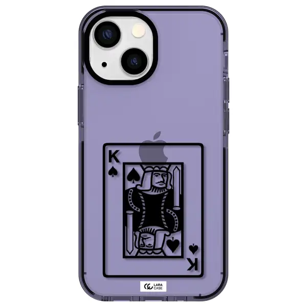 a black and white card with a man in a crown Apple iPhone 15 impact Lilac Case