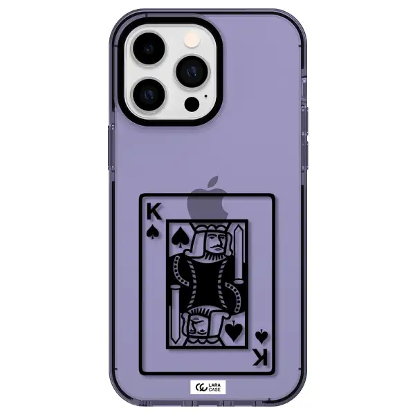 a black and white card with a man in a crown Apple iPhone 15 Pro impact Lilac Case