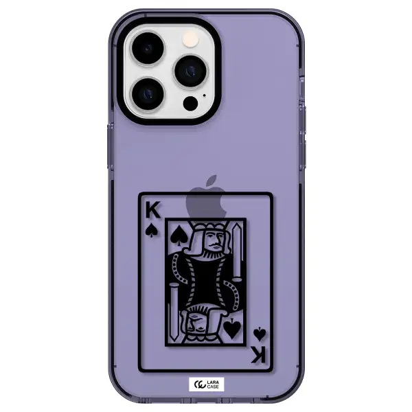 a black and white card with a man in a crown Apple iPhone 15 Pro Max impact Lilac Case