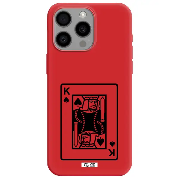 A Black And White Card With A Man In A Crown Apple Iphone 15 Pro Max Silicone Imperial Red Case