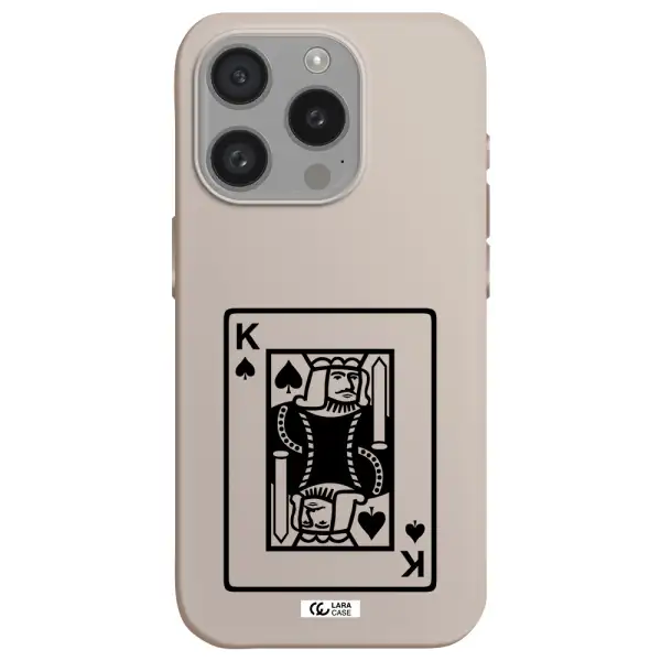 A Black And White Card With A Man In A Crown Apple Iphone 15 Pro Silicone Stone Case