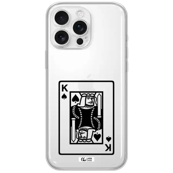 A Black And White Card With A Man In A Crown Apple Iphone 16 Pro Max Clear Tpu Case