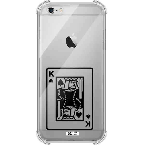 a black and white card with a man in a crown Apple iPhone 6 plus Clear PC Case
