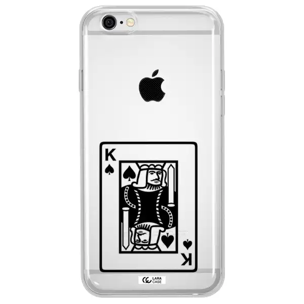 a black and white card with a man in a crown Apple iPhone 6 plus Clear TPU Case