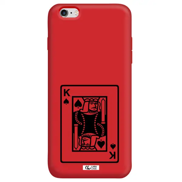 a black and white card with a man in a crown Apple iPhone 6 s plus Silicone Imperial Red Case