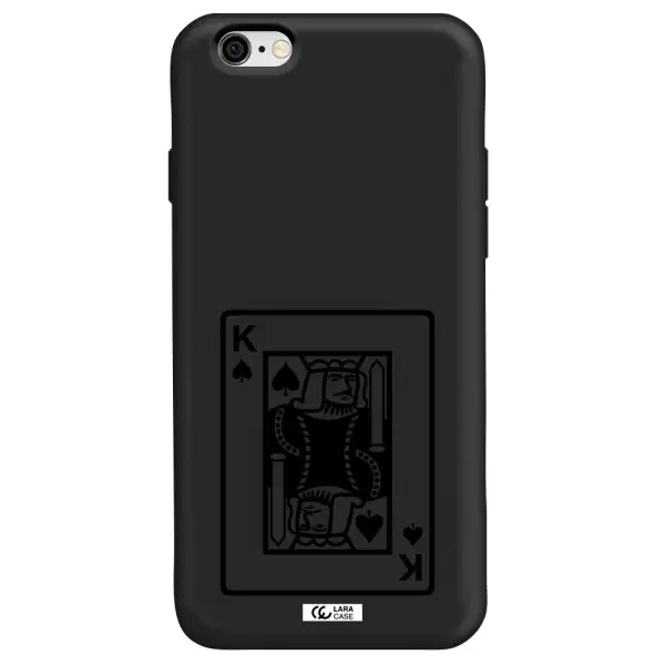 a black and white card with a man in a crown Apple iPhone 6 Silicone black Case
