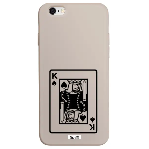 a black and white card with a man in a crown Apple iPhone 6 Silicone Stone Case