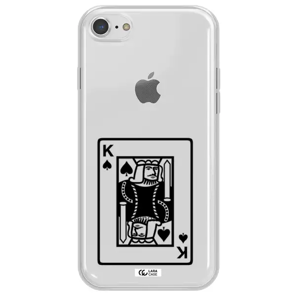 a black and white card with a man in a crown Apple iPhone 7 Clear TPU Case