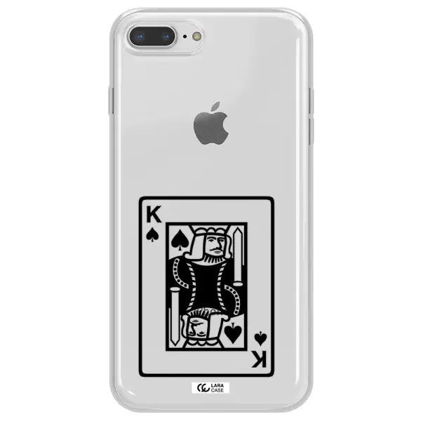 a black and white card with a man in a crown Apple iPhone 7 plus Clear TPU Case