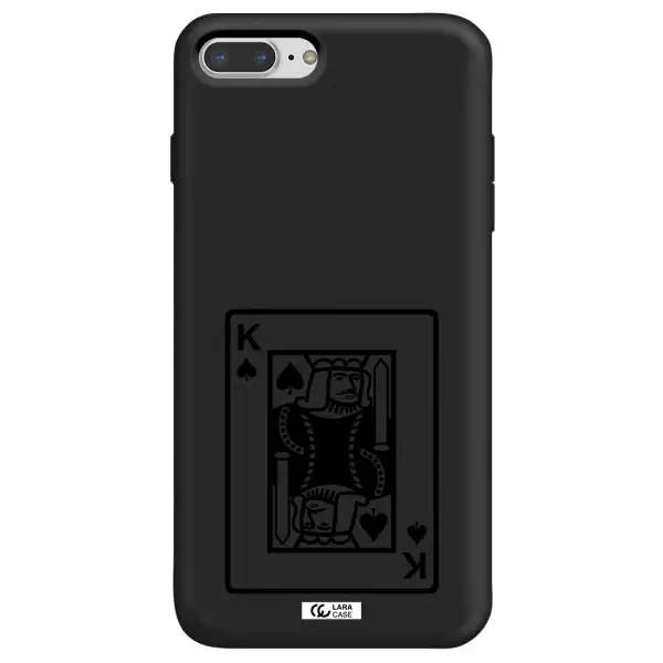 a black and white card with a man in a crown Apple iPhone 7 plus Silicone black Case