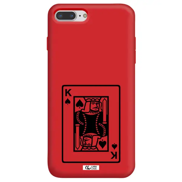 a black and white card with a man in a crown Apple iPhone 7 plus Silicone Imperial Red Case