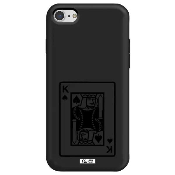 a black and white card with a man in a crown Apple iPhone 7 Silicone black Case