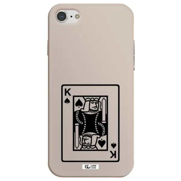 a black and white card with a man in a crown Apple iPhone 7 Silicone Stone Case