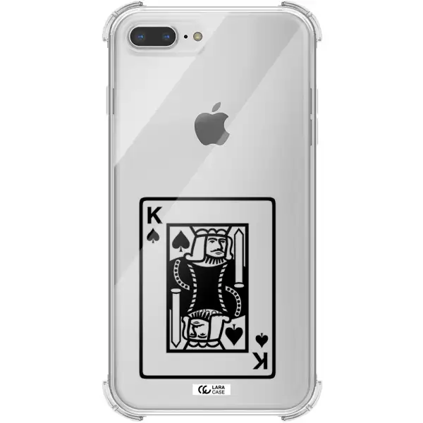 a black and white card with a man in a crown Apple iPhone 8 plus Clear PC Case