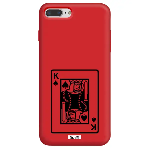 a black and white card with a man in a crown Apple iPhone 8 plus Silicone Imperial Red Case
