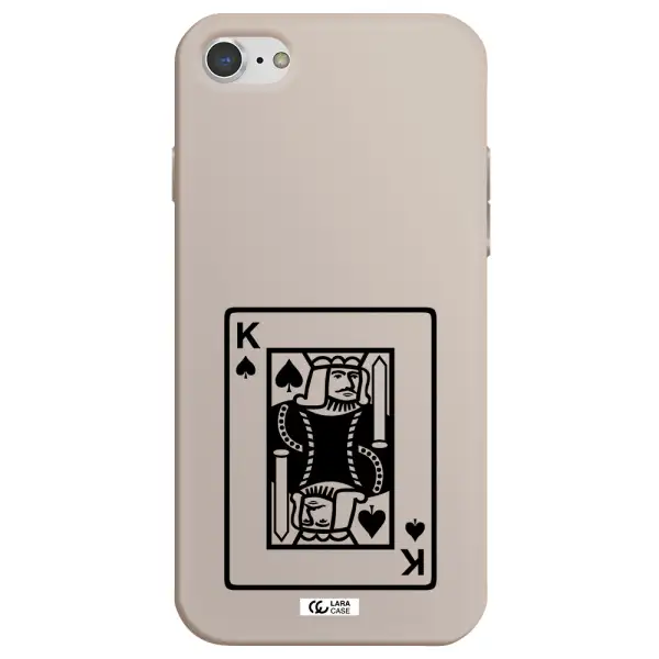 a black and white card with a man in a crown Apple iPhone 8 Silicone Stone Case
