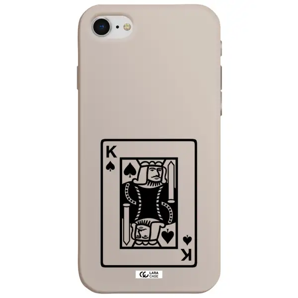 a black and white card with a man in a crown Apple iPhone se 2020 Silicone Stone Case